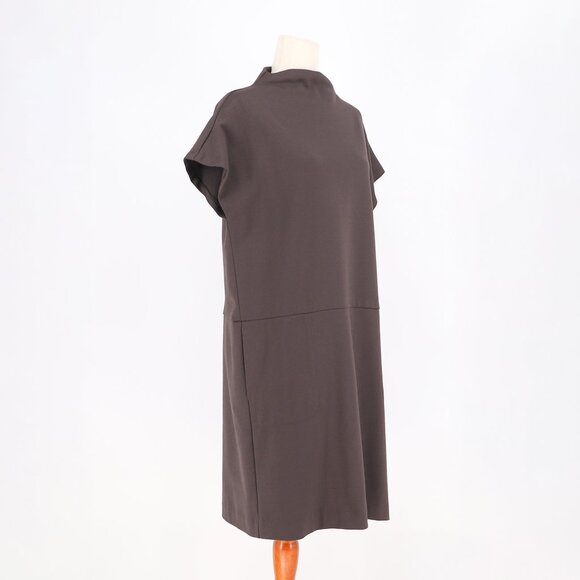 KAL RIEMAN Maya Funnelneck Dress in Espresso Easy Fit Drop Waist Size M - Picture 4 of 8